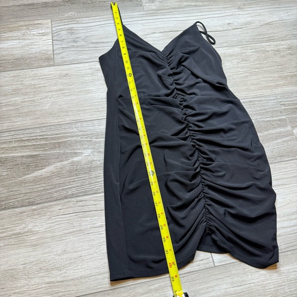 LANSTON ROUCHED CAMI DRESS BLACK SIZE SMALL - Picture 5 of 9